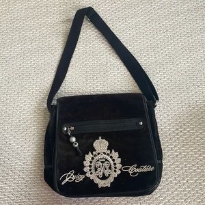 Juicy Couture Black Velvet Messenger Bag